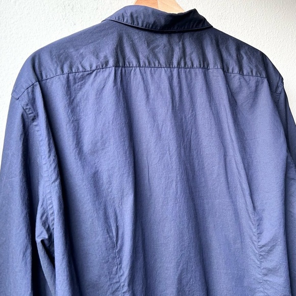 John Varvatos Navy Blue Rolled Sleeve Slim Fit Button-Down Shirt Sz XL - Picture 7 of 13
